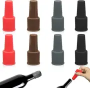 8Pcs Silicone Wine Stopper for Bottles, Reusable Sparkling 4colors