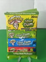 Warheads Assorted Sour Gum, 4 Five-Stick Pack May 2025