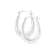 Silver Tapered Creole Hoops