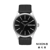 在飛比找蝦皮商城優惠-NIXON SENTRY 簡約復刻 經典黑 皮錶帶 黑錶 男