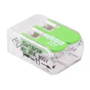 10 x 221-422 WAGO Green 2-Way Compact Lever Connector 4mm² 32A