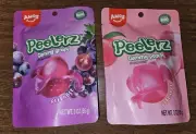 AMOS PEELERZ GUMMY GRAPE & PEACH PEELABLE FRUIT CANDY, Tiktok Candy, 2 Pack! NEW