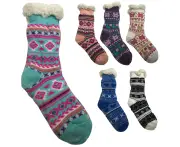 6 Pairs Ladies Thick Fur Bed Socks Womens Soft Work Fluffy Slipper Non Slip BULK