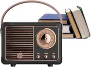Retro Radio | Wireless Speaker with Vintage Fashion Style | Portable Speaker for Travel, Home, Beach, Kitchen, Outdoors/iOS