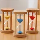 1pc Wooden Sand Clock 1/3/5 Minutes Hourglass Sandglass Toothbrush Timer Kids