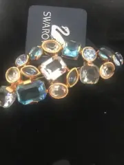 New Brooch Pin Swarovski Multicolor Crystals New Tag Swan Signed Gorgeous