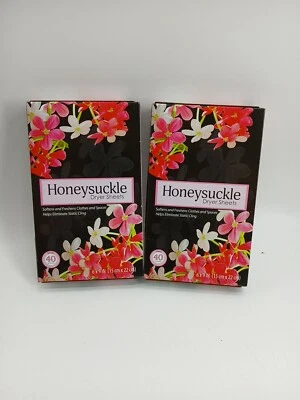 (Lot Of 2) Honeysuckle Dryer Sheets 40-Count Each 80 Total