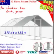 Chicken Coop Cage Run Rabbit Hutch Large Walk in Hen Enclosure with Roof Cover