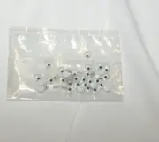 PKG of 36 Googly Wiggle Eyes 4mm DIY Craft Scrapbooking Glue On 3/8"