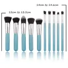 Pro 10pc MakeUp Blue Soft Face Powder Contour Eye Blending Brushes Set UK SELLER