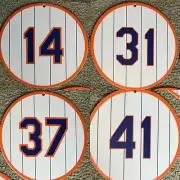 NY METS RETIRED NUMBER 4 SIGN SET HALL OF FAME TOM SEAVER PIAZZA HODGES STENGEL