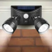 Solar Powered Outdoor Home Security LED Double Spot Light with Motion Sensor