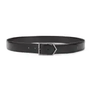 [Canali] Canali-Black Leather Reversible Belt-Uomo 90 CM