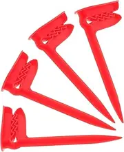 MOLUCKFU 4pcs Rv Outdoor Clip Clips Tent Blanket Support Holder Stake for Mat Beach Picnic Stakes Beach Clamp Picnic Blanket Bag Clamps with Spikes Plastic Red