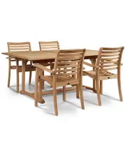 Curated Maison Outdoor Dining Set With Extension Table And Stacking Chairs