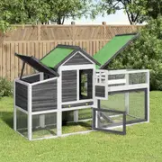 Chicken Coop Grey 186.5x58.5x113 cm Solid Wood Pine vidaXL