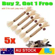 5pcs Cat Toys Silvervine Chew Stick Kitten Treat Catnip Toy Cleaning Teeth Toys