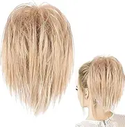 Messy Bun Hair Piece Claw Clip in Hair Buns Hair Piece Straight Short High Ponytail Extension Tousled Updo Ponytail Hairpieces Hair Scrunchie Clip for Women