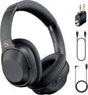 YMOO Bluetooth 5.3 Hybrid Active Noise Cancelling Headphones for Airplane Travel, Wired and Wireless ANC Headphones, 80H Playtime Over Ear Headphone, Bluetooth Headset with Mic for Adults