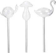 CAXUSD 3pcs Automatic Self-Watering Bulbs for Plants Glass Watering Devices Swan Mushroom Efficient Water Control for Potted Plants