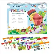 Clapjoy Velcro Book Level 1 Preschool book Kids/ children 16 Activities, Learn Numbers,Alphabets,Animals, Colours, Fruits, Vegetable & many more activities, 16 in 1 busy book age up to 3 years 160+