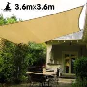 NNEDPE Wallaroo Square Shade Sail 3.6m x 3.6m - Sand