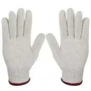 12 Pairs / 24 Pcs White Maroon Yarn Gloves Multi Purpose Non Slip Durable Garden