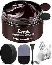 Dark Brown Leather Recoloring Balm, Leather Repair Kit for Furniture, Leather Scratch Remover, Leather Color Restorer for Couch, Car Seats, Shoes - Repair Leather Dye for Scratched and Faded Leather