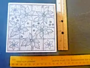 Holidays - Poinsettia Background / Window - Rubber Stamp - Wood Mounted - NEW