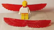 New LEGO Trans Red Wings Bird Feathers Hard Plastic Wing Set Superhero Cape