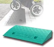 MAEEHDNKM Driveway Curb Ramps, Rubber Steps Threshold Ramp, Portable Wheelchair Ramp Non-Slip Handicap Ramps Shed Ramps for Garage Dock Trailer Sidewalk(Green,50x27x13cm)