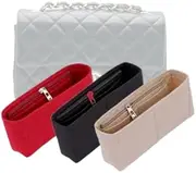 LinerLink Organizer for Chanel Mini Rectangular Bag (20L x 12H x 7D cm) | Handmade Custom Insert | 2mm Felt Liner | Women Handbag Shaper (Black, Style A: Exposure)