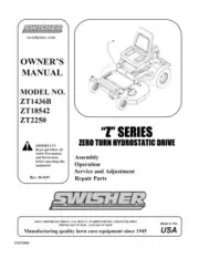 Owners Manual Swisher Z-Series Zero-Turn Riding Mower- ZT1436B, ZT18542 & ZT2250