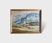 Oil painting Alps Ukrainian painter Canvas Framed original decor landscape art