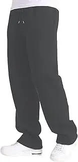 [Generic] Men's Fleece Athletic Pants Open Bottom Running Sweatpants Straight Leg Casual Yoga with Pockets Elastic Waist Pants