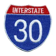 Interstate 30 I-30 Freeway Sign Embroidered Iron On Patch