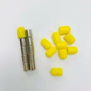 10X Neo Push Pin Magnets with Reusable YELLOW Caps | Fridge Whiteboard Hold Memo
