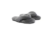 AUSTRALIAN SHEPHERD UGG Thongs Women Fluffy Slides Farah Grey