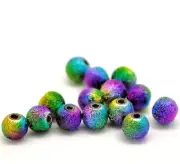 50 Stardust Beads 6mm - Shades of Peacock Feathers BD094