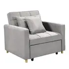 Sarantino Suri 3-In-1 Convertible Sofa Chair Bed Lounger Light Grey Wood Sofa Be