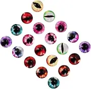 ARTIBETTER 20Pcs Glass Eye Patches for Jewelry Making DIY Cabochons Accessories for Dolls Unique Patterns for Craft Projects for Necklaces Earrings More