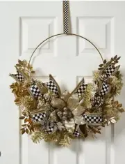 Mackenzie Childs Glam Up Gold Hoop Wreath