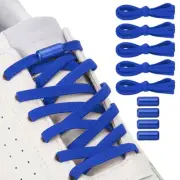 No Tie Shoelaces Tieless Elastic Shoe Laces 5Pcs with 4 Metal Buckles, Navy Blue