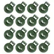 50Pcs 8mm Plastic Cord Locks Single Hole Spring Toggle Stopper, Dark Green