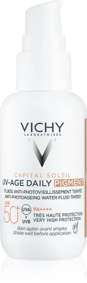 Vichy Capital Soleil Daily sun protection with a tinted finish and light texture. SPF 50+ color Light 40 ml