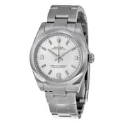 Original Rolex Oyster Perpetual 31 mm Silver Dial Stainless Steel Bracelet Automatic Ladies Watch 177200SAPSO