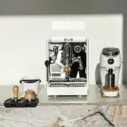 Bellezza Chiara in Custom White with Brewspire Olivewood & Niche Zero Package