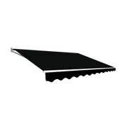 Outdoor Folding Arm Awning Retractable Sunshade Canopy Black 5.0m x 2.5m