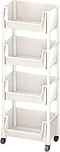 Rolling Cart Organizer, Multitier Book Carts, 11.61x7.68inwheel Mobile Storage, Spacious Authentic Design, Smooth Rolling Wheels for Study Room Classroom Small Spaces