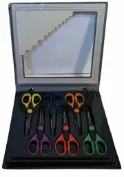 Scribblers Sassy Scissors Set of 6 Scrapbooking Arts Crafts In Carrying Case New